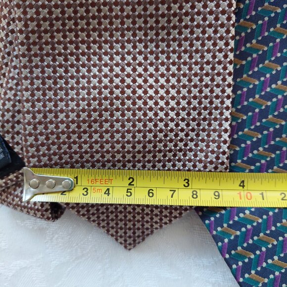 VTG Geoffrey Beene Necktie Paisley Geometric Striped USA 100% Silk Lot of 4 - Picture 6 of 9